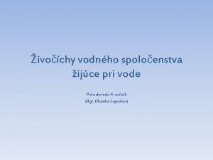 ivochy vodnho spoloenstva ijce pri vode Prrodoveda 4