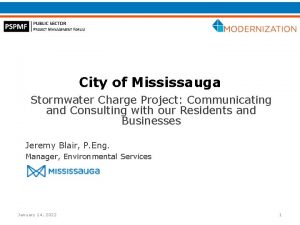 City of Mississauga Stormwater Charge Project Communicating and