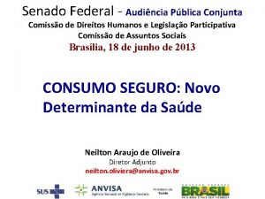 Senado Federal Audincia Pblica Conjunta Comisso de Direitos