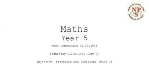 Maths Year 5 Week Commencing 01 02 2021