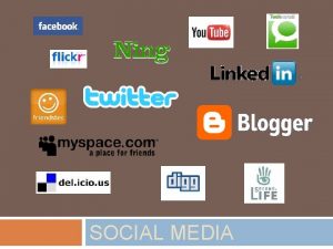 SOCIAL MEDIA Social Media A category of sites