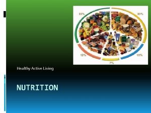 Healthy Active Living NUTRITION Nutrition Terms Nutrition the