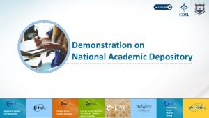 Demonstration on National Academic Depository 10202016 1 MHRD