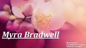 Myra Bradwell Myra Colby Bradwell February 12 1831