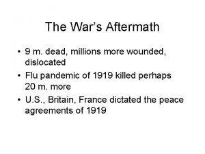 The Wars Aftermath 9 m dead millions more