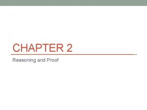 CHAPTER 2 Reasoning and Proof 2 1 CONDITIONAL