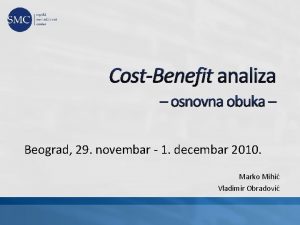 CostBenefit analiza osnovna obuka Beograd 29 novembar 1
