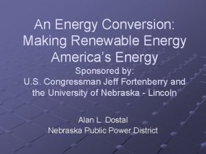 An Energy Conversion Making Renewable Energy Americas Energy