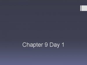 Chapter 9 Day 1 Parameter and Statistic Parameter