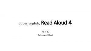 Super English Read 72 5 32 Fukutomi Hikari