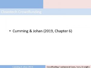 Cleantech Crowdfunding Cumming Johan 2019 Chapter 6 Cumming