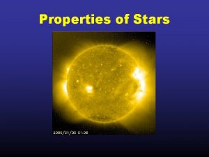 Properties of Stars Remember stars are hot glowing