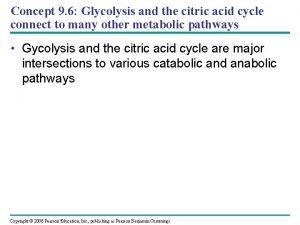 Concept 9 6 Glycolysis and the citric acid