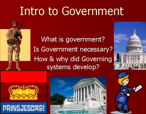 Intro to Government What is government Is Government