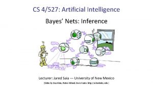 CS 4527 Artificial Intelligence Bayes Nets Inference Lecturer