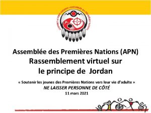 Assemble des Premires Nations APN Rassemblement virtuel sur