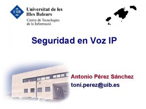 Seguridad en Voz IP Antonio Prez Snchez toni