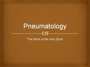 Pneumatology The Work of the Holy Spirit Conviction
