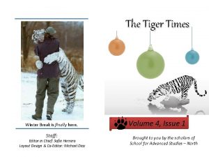 The Tiger Times Winter Break is finally here