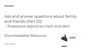 German Ask and answer questions about family and