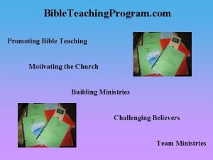Bible Teaching Program com Promoting Bible Teaching Motivating