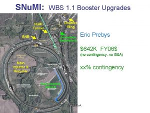 SNu MI WBS 1 1 Booster Upgrades Booster