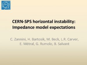 CERNSPS horizontal instability Impedance model expectations C Zannini