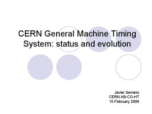 CERN General Machine Timing System status and evolution