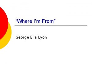 Where Im From George Ella Lyon Snapshots that