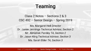 Teaming Class 2 Notes Sections 2 3 CSC