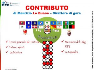 di Maurizio Lo Buono Direttore di gara Teoria