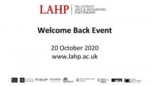 Welcome Back Event 20 October 2020 www lahp