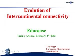 Evolution of Intercontinental connectivity Educause Tempe Arizona February