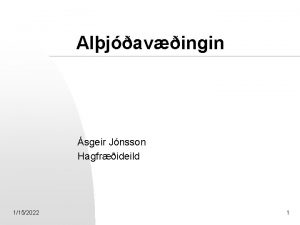 Aljavingin sgeir Jnsson Hagfrideild 1152022 1 Aljaving tkni