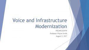 Voice and Infrastructure Modernization ITEC 495 Q 1