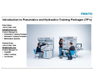 Introduction to Pneumatics and Hydraulics Training Packages TPs