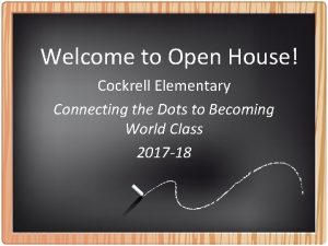 Welcome to Open House Cockrell Elementary Connecting the