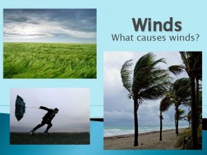 Winds What causes winds 2 MAIN TYPES OF