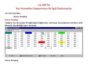 11 HAFTA Kat Hizmetleri Departman le lgili Dokmanlar