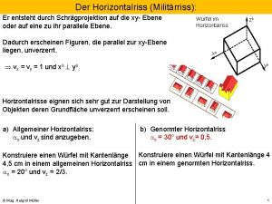 Der Horizontalriss Militrriss Er entsteht durch Schrgprojektion auf