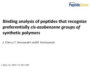 Binding analysis of peptides that recognize preferentially cisazobenzene
