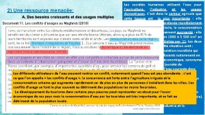 Les socits humaines utilisent leau pour lagriculture lindustrie