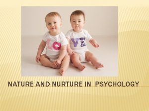 NATURE AND NURTURE IN PSYCHOLOGY NATURE Genetic Code