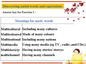 Discovering useful words and expressions Answer key for