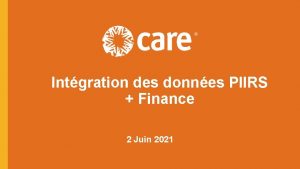 Intgration des donnes PIIRS Finance 2 Juin 2021