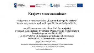 Krajowe stae zawodowe realizowane w ramach projektu Ekonomik