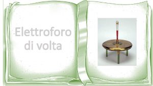 Elettroforo di volta Lelettroforo di Volta Linvenzione Lelettroforo