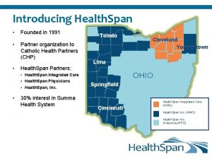 Introducing Health Span Founded in 1991 Partner organization