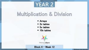YEAR 2 Multiplication Division Arrays 2 x tables