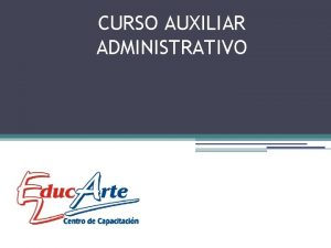 CURSO AUXILIAR ADMINISTRATIVO 2 ORGANIZACIN PERSONAS OBJETIVOS COMUNES